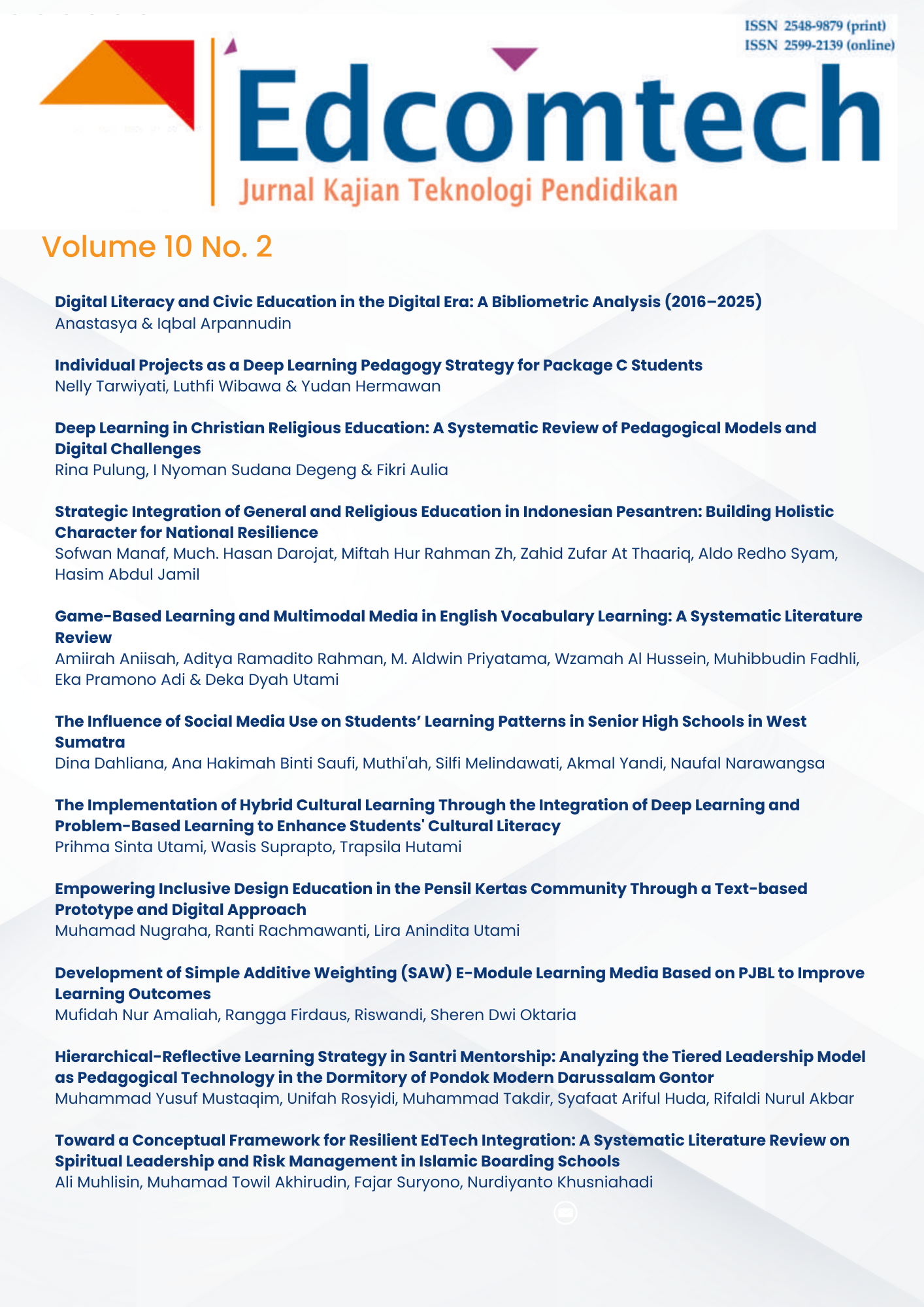 					View Vol. 10 No. 2 (2025)
				